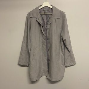 Grey Vintage Faux Suede Jacket - Large